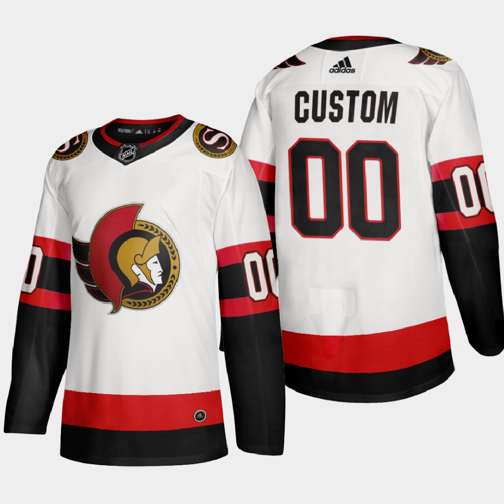 Ottawa Senators Custom Men Adidas 2020-21 Authentic Player Away Stitched NHL Jersey White